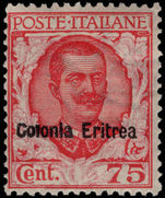 Eritrea 1928-29 75c Victor Emmanual unmounted mint.