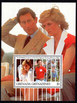 Grenada Grenadines 1991 Tenth Wedding Anniversary of the Prince and Princess of Wales souvenir sheet unmounted mint.