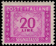 Italy 1947-54 20l bright purple postage due wmk winged wheel fine unmounted mint.