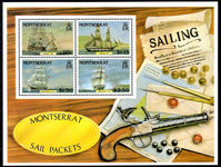 Montserrat 1986 Mail Packet Sailing Ships souvenir sheet unmounted mint.