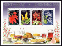 Montserrat 1986 Christmas. Flowering Shrubs souvenir sheet unmounted mint.