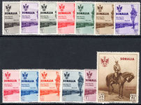 Somalia 1935 set fine lightly mounted mint (missing 10l). 25l with pulled corner perf.