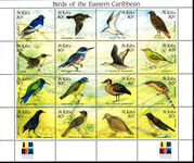 St Kitts 1999 Birds of the Eastern Caribbean sheetlet unmounted mint.