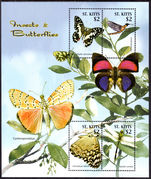 St Kitts 2005 $2 Butterflies souvenir sheet unmounted mint.