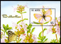 St Kitts 2005 $5 Butterflies souvenir sheet unmounted mint.