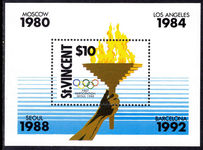 St Vincent 1988 Olympics souvenir sheet unmounted mint.