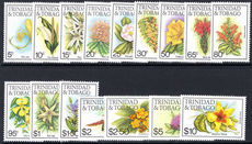 Trinidad & Tobago 1983-84 Flowers no imprint set unmounted mint.