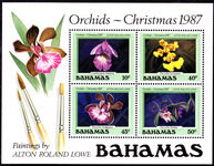 Bahamas 1987 Christmas. Orchids souvenir sheet  unmounted mint.