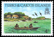 Turks & Caicos Islands 1983-85 4c Arawak Canoe perf 14 unmounted mint.