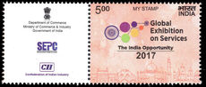 India 2017 International Global Service Exhibition unmounted mint with label.