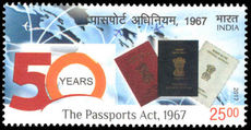 India 2017 50 years passport law unmounted mint.