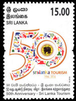 Sri Lanka 2016 50 years tourism association unmounted mint.