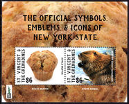 St Vincent 2016 Emblems and Icons of New York State souvenir sheet unmounted mint.