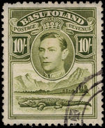 Basutoland 1938 10s olive-green used.
