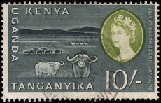 Kenya Uganda & Tanganyika 1960-62 10s blackish-green and olive-green fine used.