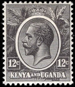 Kenya and Uganda 1922-27 12c grey-black lightly mounted mint.