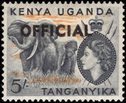 Kenya Uganda & Tanganyika 1959 5s official lightly mounted mint.