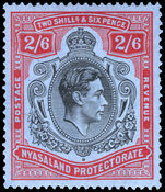 Nyasaland 1938-44 2s6d black and red on blue lightly mounted mint.