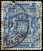 Rhodesia 1892-93 £1 deep blue fine used