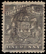 Rhodesia 1892-93 1d black fine used