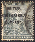Rhodesia 1896 ½d grey-black (tone marks) fine used