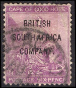 Rhodesia 1896 6d deep purple fine used
