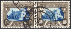 South Africa 1933-48 10s blue and sepia pair used.