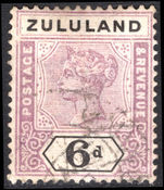 Zululand 1894-96 6d dull mauve and black used.