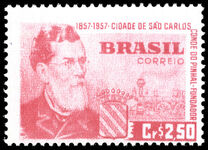 Brazil 1957 Centenary of City of San Carlos lightly mounted mint.