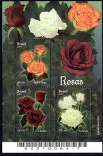 Brazil 2007 Roses souvenir sheet unmounted mint.