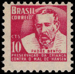 Brazil 1956 10c Father Bento lightly mounted mint.