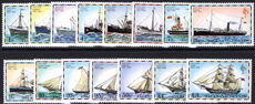 Falkland Islands 1978 Mail Ships set 1982 imprint date unmounted mint.