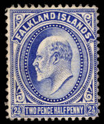 Falkland Islands 1904-12 2½d ultramarine regummed.