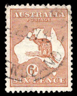 Australia 1931-36 6d chestnut wmk CofA fine used.