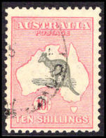 Australia 1931-36 10s grey and pink wmk CofA fine used.