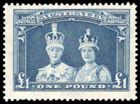 Australia 1937-49  £1 robes thin paper fine unmounted mint.