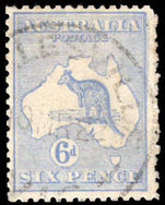 Australia 1915-27 6d bright ultramarine die IIB wmk narrow crown fine used.