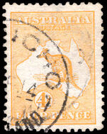 Australia 1913-14 4d orange-yellow wmk wide crown fine used.