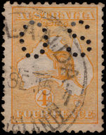 Australia 1914 4d orange-yellow official fine used.