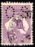 Australia 1915-28 9d violet die IIB official fine used.