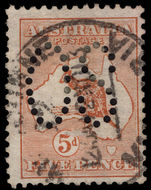 Australia 1913 5d chestnut official fine used.