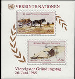 Vienna 1985 UN Anniversary souvenir sheet unmounted mint.