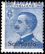 Scarpanto 1912-21 25c blue lightly mounted mint.