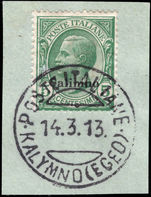 Calimno 1912-21 5c green fine used on piece.