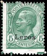 Leros 1912-21 5c green unmounted mint.