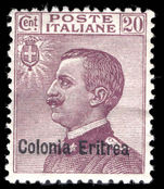 Eritrea 1928-29 20c purple lightly mounted mint.