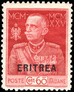 Eritrea 1925-26 Royal Jubilee 60c lake perf 11 unmounted mint.