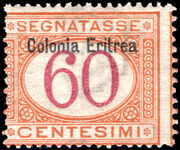 Eritrea 1903 60c magenta and orange postage due lightly mounted mint.