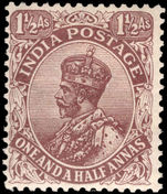 India 1911-23 1½a chocolate type B lightly mounted mint.