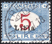Libya 1915-30 5l postage due fine used.